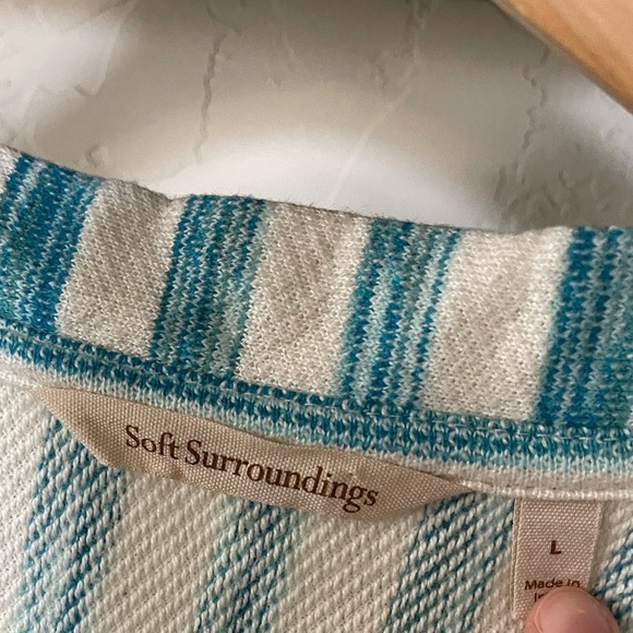 Soft Surroundings| Nautical Striped Long Tunic Sweater, Size Large•••Beachy - Picture 8 of 13